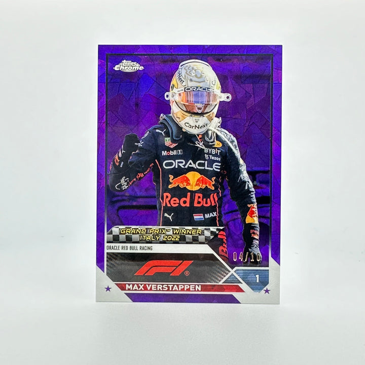 PSA 9 - 04/10 Purple - Max Verstappen #159 - 2023 Topps Chrome Sapphire