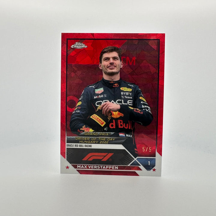 PSA 8.5 - 5/5 Red - Max Verstappen #178 - 2023 Topps Chrome Sapphire