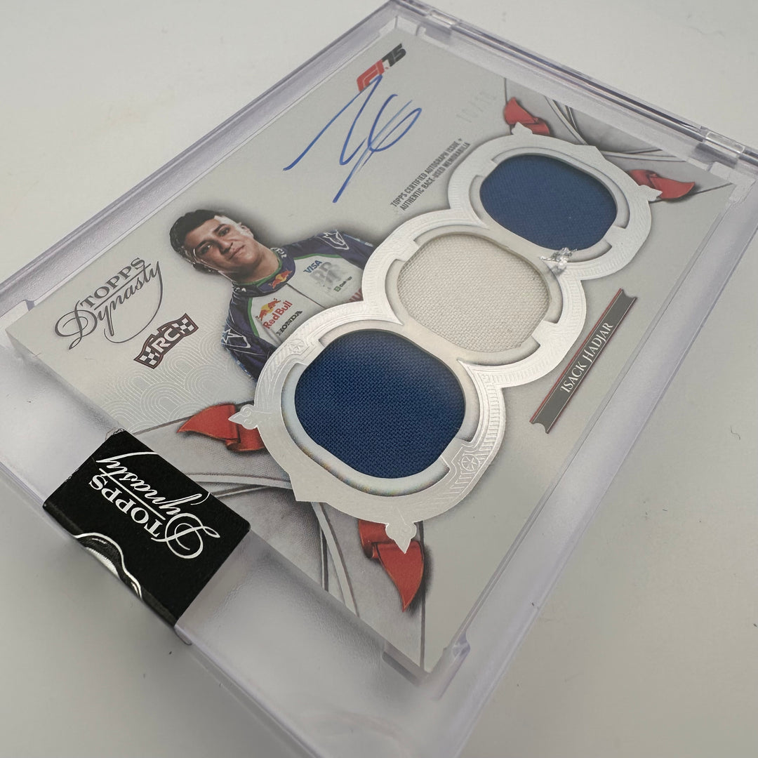 10/10 Silver - Isack Hadjar #SDTRA-IHA - Triple Relic Autograph - 2025 Topps Dynasty F1