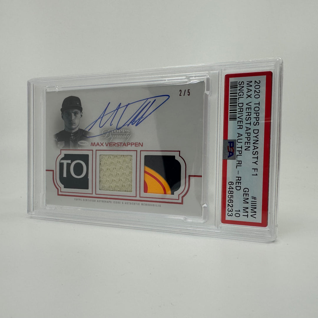 PSA10 - 2/5 - Max Verstappen #IIIMV - 2020 Topps Dynasty - Triple Relic Autograph Card