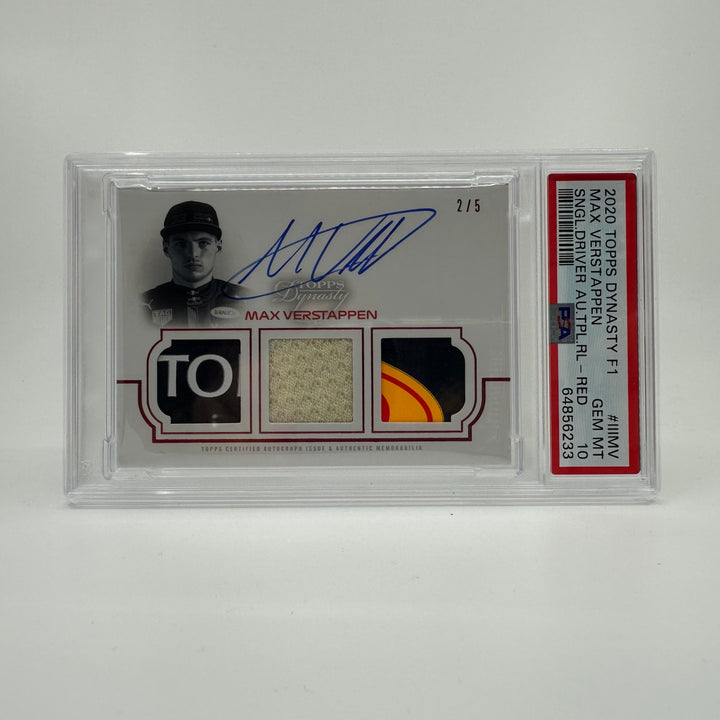 PSA10 - 2/5 - Max Verstappen #IIIMV - 2020 Topps Dynasty - Triple Relic Autograph Card