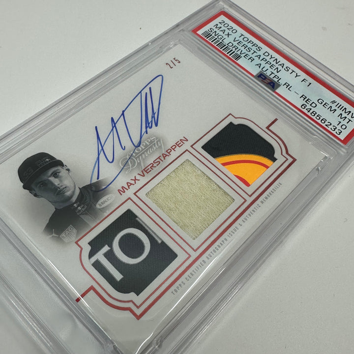 PSA10 - 2/5 - Max Verstappen #IIIMV - 2020 Topps Dynasty - Triple Relic Autograph Card