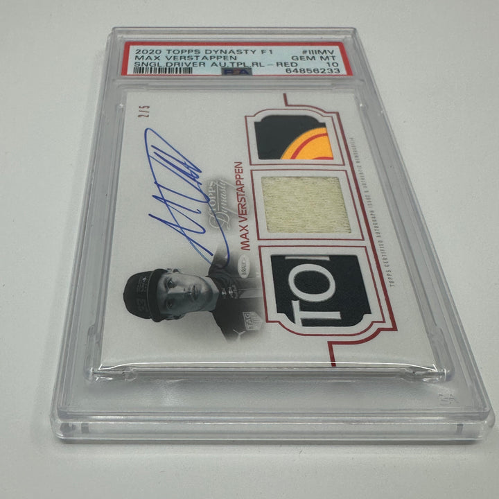 PSA10 - 2/5 - Max Verstappen #IIIMV - 2020 Topps Dynasty - Triple Relic Autograph Card