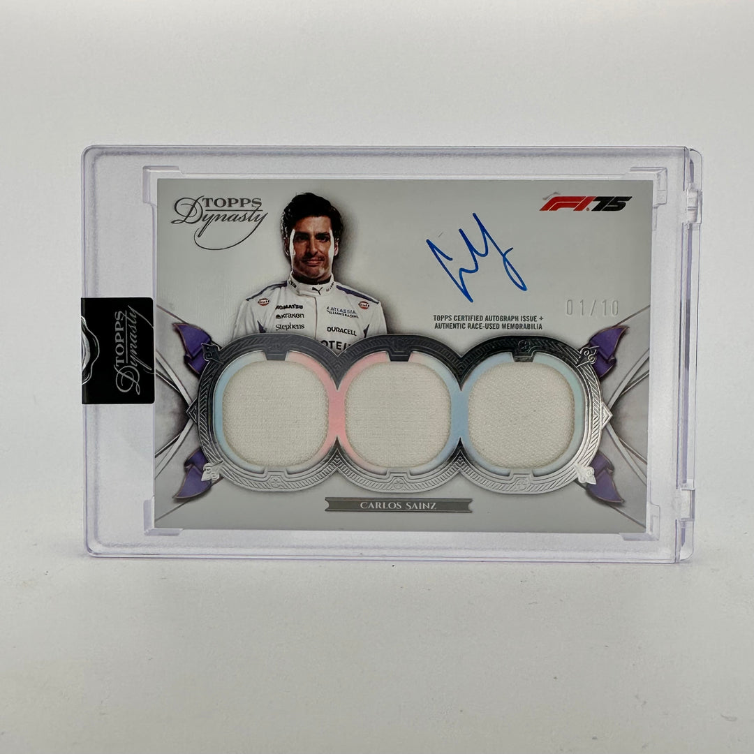 01/10 Silver - Carlos sainz #SDTRA-CSDA - Triple Relic - 2025 Topps Dynasty F1 X STABILO