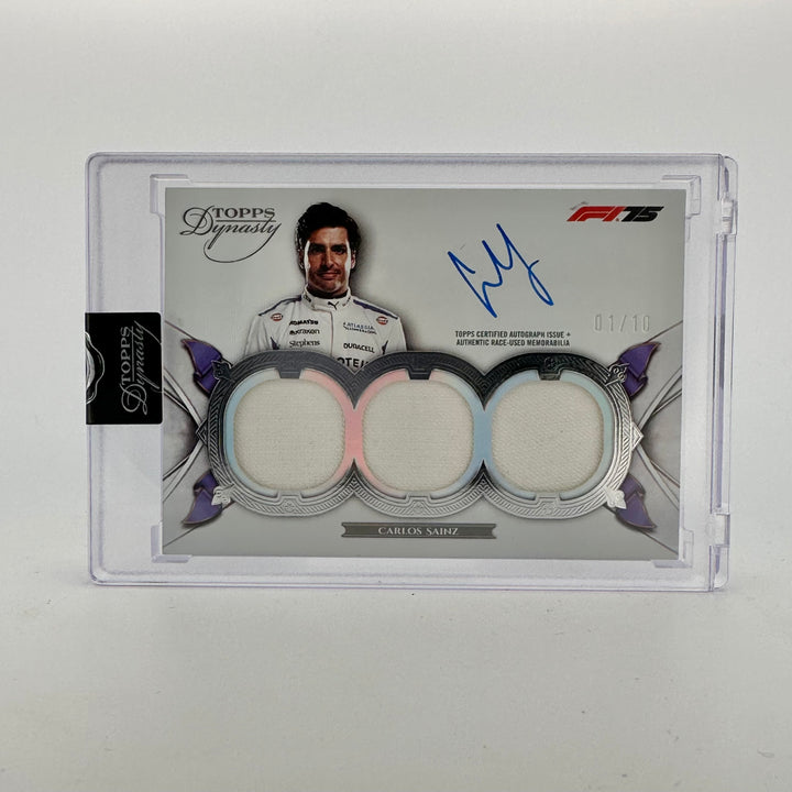 01/10 Silver - Carlos sainz #SDTRA-CSDA - Triple Relic - 2025 Topps Dynasty F1 X STABILO