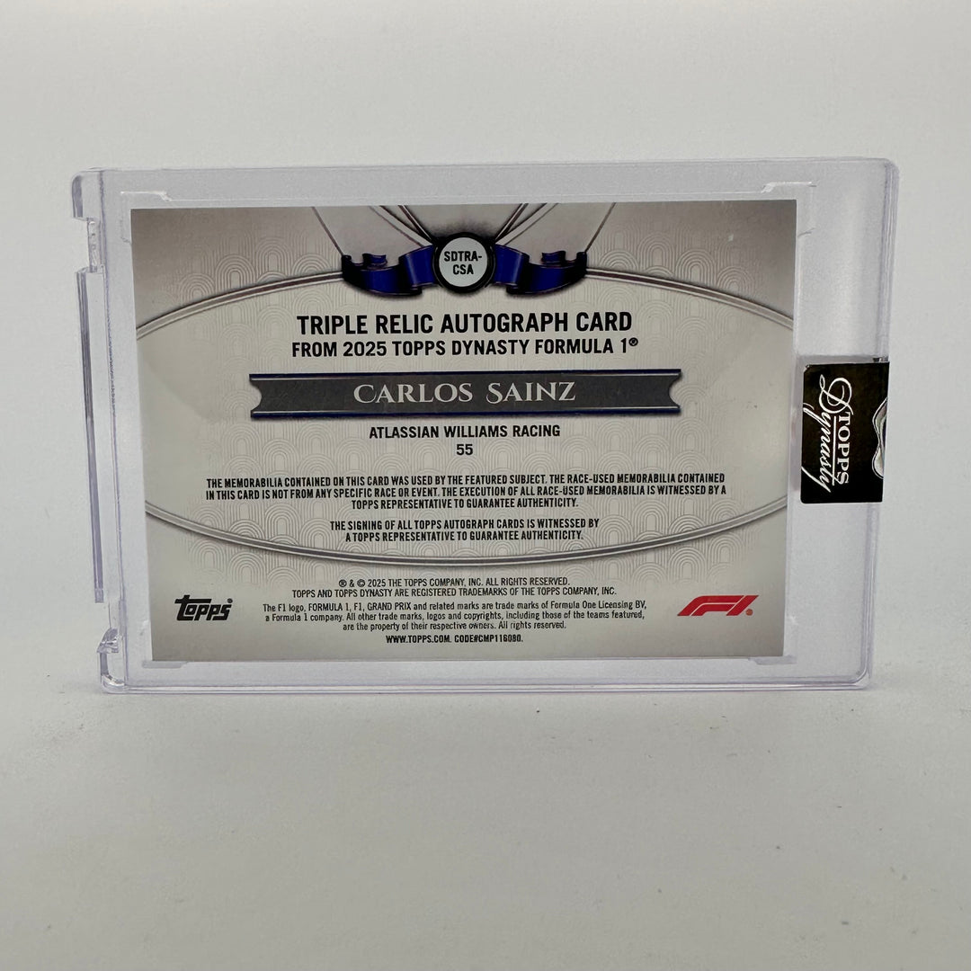 01/10 Silver - Carlos sainz #SDTRA-CSDA - Triple Relic - 2025 Topps Dynasty F1 X STABILO