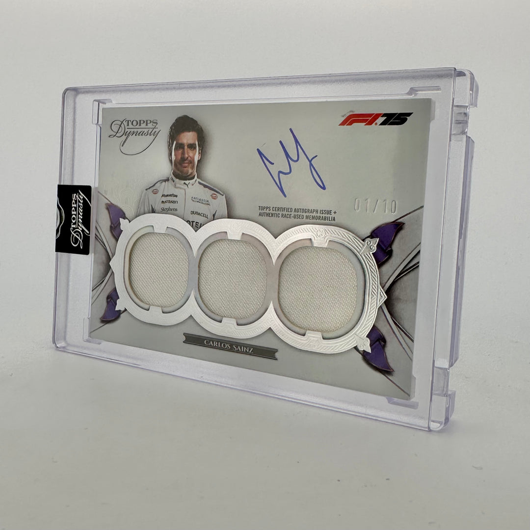 01/10 Silver - Carlos sainz #SDTRA-CSDA - Triple Relic - 2025 Topps Dynasty F1 X STABILO