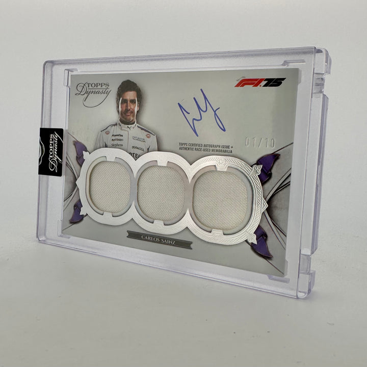 01/10 Silver - Carlos sainz #SDTRA-CSDA - Triple Relic - 2025 Topps Dynasty F1 X STABILO