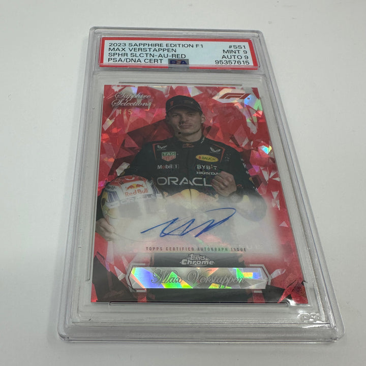 PSA 9 - Red Auto 4/5 Max Verstappen - 2023 Sapphire Selections #SS1 - POP2