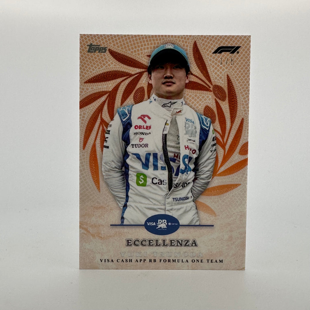 1/5 Yuki Tsunoda - Trionfo - Orange - 2024 Topps Eccellenza F1