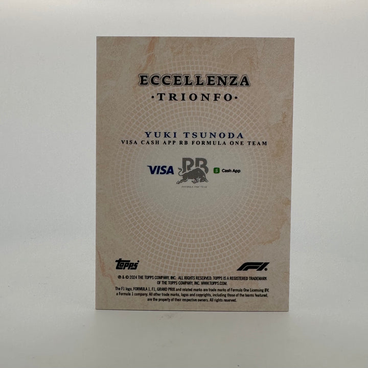 1/5 Yuki Tsunoda - Trionfo - Orange - 2024 Topps Eccellenza F1