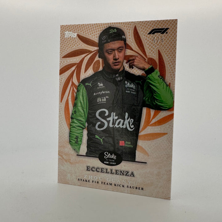 /5 Zhou Guanyu - Trionfo - Orange - 2024 Topps Eccellenza F1
