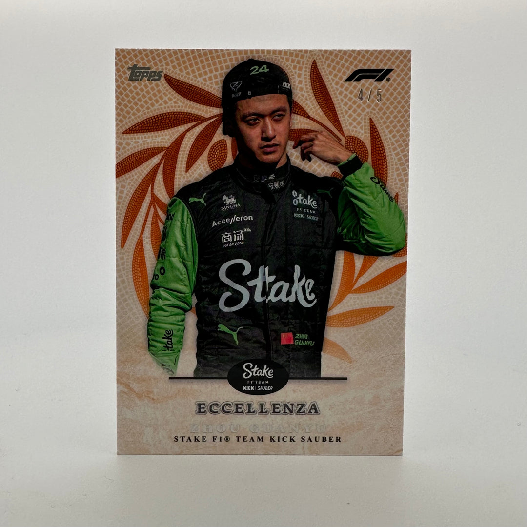 /5 Zhou Guanyu - Trionfo - Orange - 2024 Topps Eccellenza F1