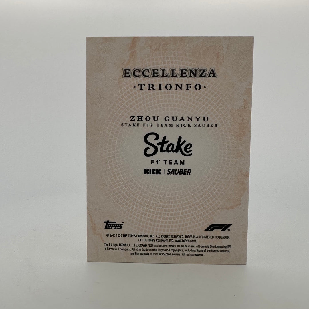 /5 Zhou Guanyu - Trionfo - Orange - 2024 Topps Eccellenza F1