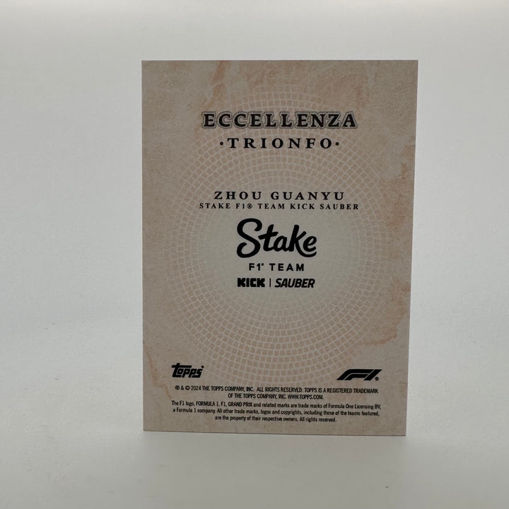 /5 Zhou Guanyu - Trionfo - Orange - 2024 Topps Eccellenza F1
