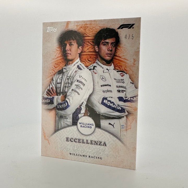 4/5 Alex Albon & Franco Colapinto - La Squadra - Orange - 2024 Topps Eccellenza F1