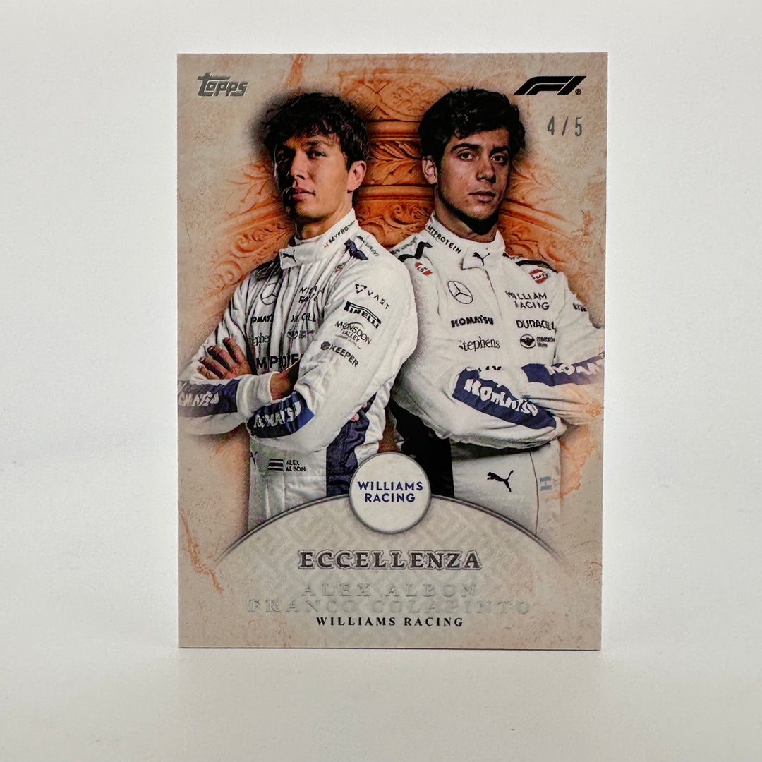 4/5 Alex Albon & Franco Colapinto - La Squadra - Orange - 2024 Topps Eccellenza F1