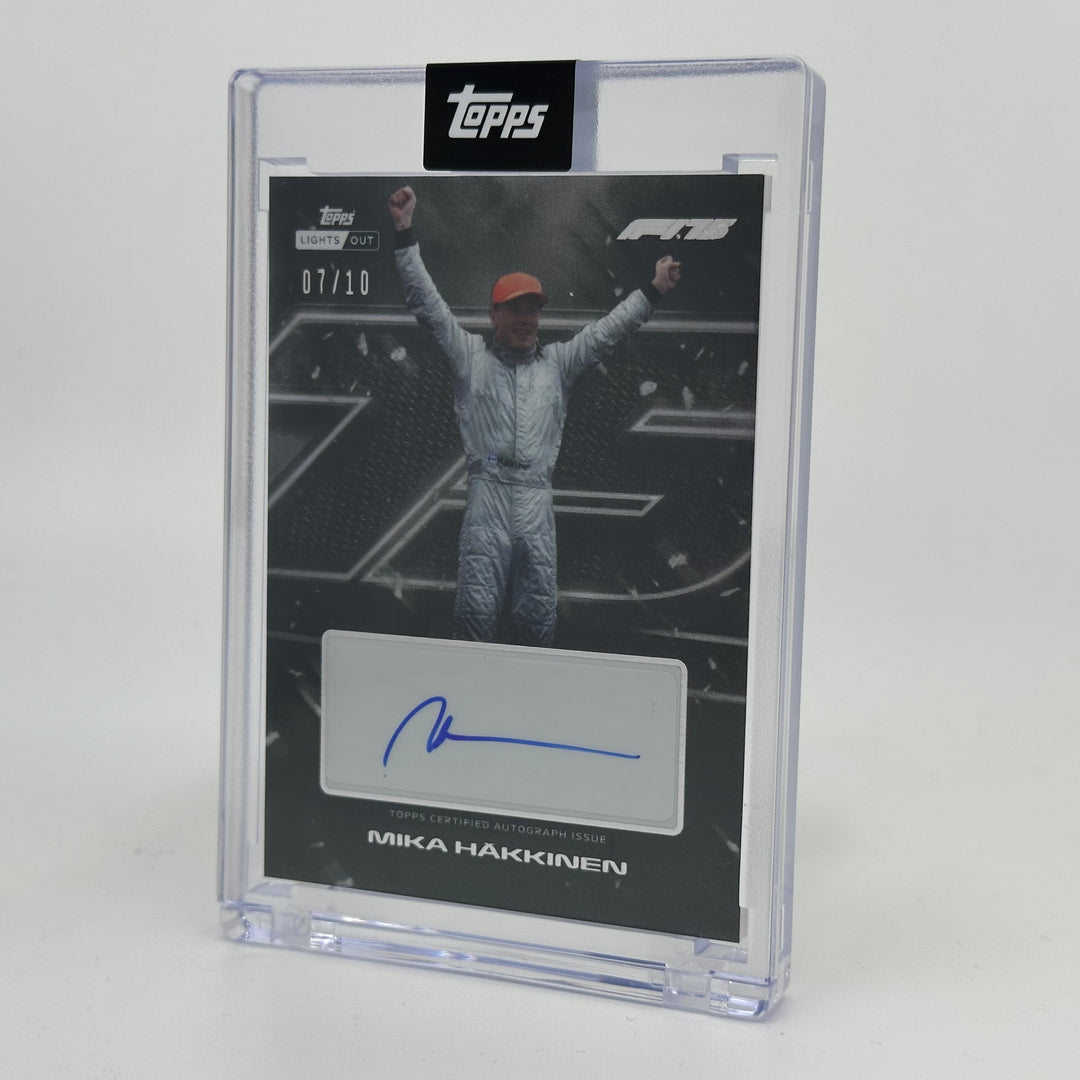 7/10 Black - Mika Hakkinen - 2025 Topps Lights Out - 75th Anniversary - Autograph