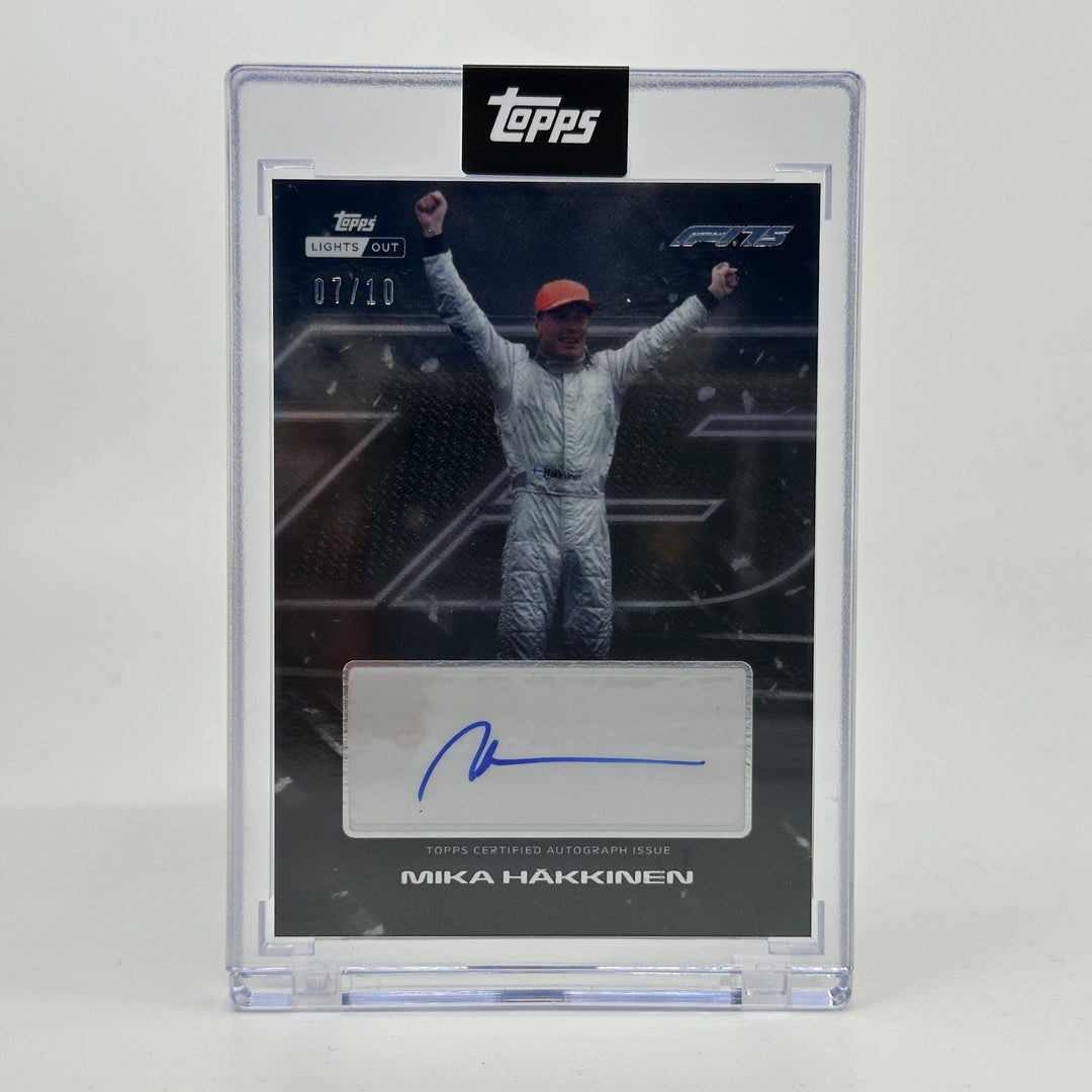 7/10 Black - Mika Hakkinen - 2025 Topps Lights Out - 75th Anniversary - Autograph