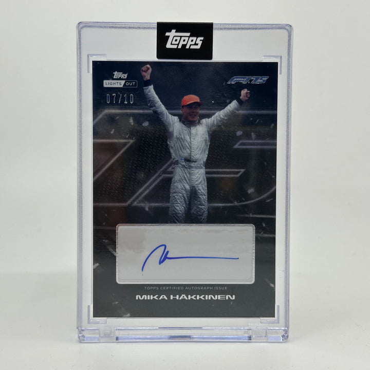 7/10 Black - Mika Hakkinen - 2025 Topps Lights Out - 75th Anniversary - Autograph