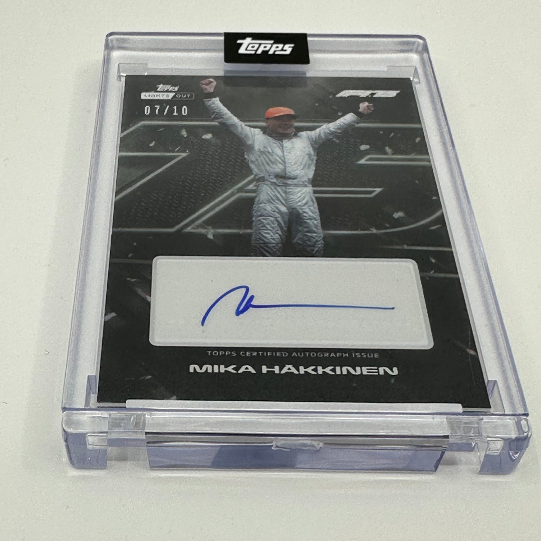 7/10 Black - Mika Hakkinen - 2025 Topps Lights Out - 75th Anniversary - Autograph
