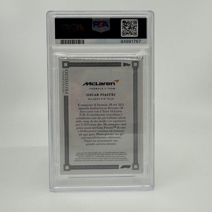 PSA 10 - 05/10 Oscar Piastri  - 2023 Eccellenza Prodigio - Red - Rookie Card