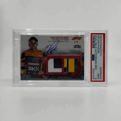 1/5 Red - Oscar Piastri #SDDRA-OP - 2023 Topps Dynasty Dual Relic - Rookie Card