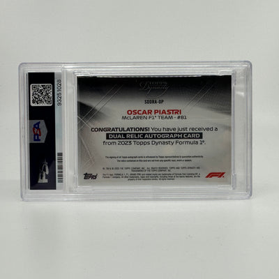 1/5 Red - Oscar Piastri #SDDRA-OP - 2023 Topps Dynasty Dual Relic - Rookie Card