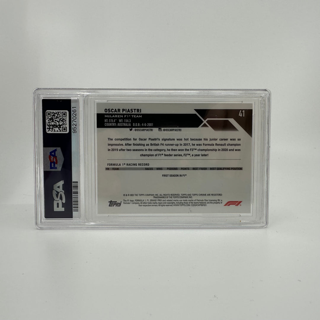 PSA 10 - 05/10 Oscar Piastri #41 - Purple - Sapphire Edition - 2023 Topps Chrome F1 - Rookie Card