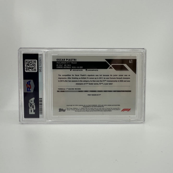 PSA 10 - 05/10 Oscar Piastri #41 - Purple - Sapphire Edition - 2023 Topps Chrome F1 - Rookie Card