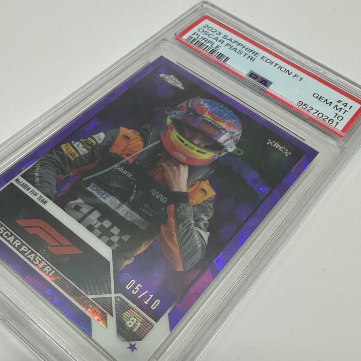 PSA 10 - 05/10 Oscar Piastri #41 - Purple - Sapphire Edition - 2023 Topps Chrome F1 - Rookie Card