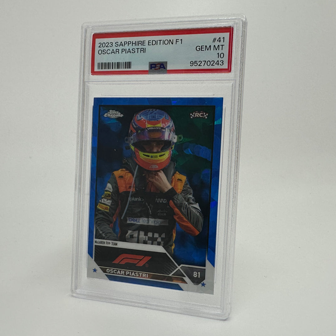 PSA 10 - Oscar Piastri #41 - Sapphire - 2023 Topps Chrome F1 - Rookie Card