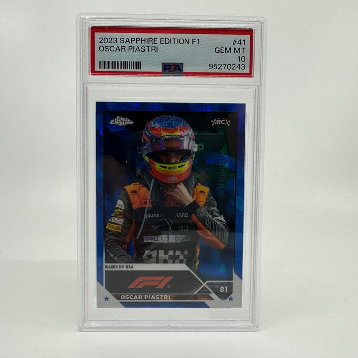 PSA 10 - Oscar Piastri #41 - Sapphire - 2023 Topps Chrome F1 - Rookie Card