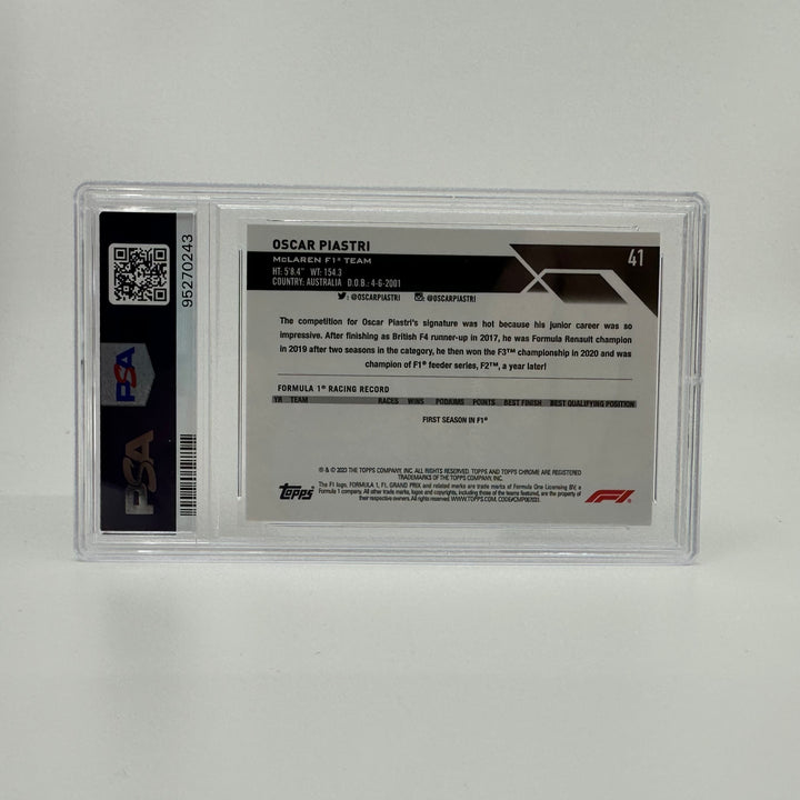PSA 10 - Oscar Piastri #41 - Sapphire - 2023 Topps Chrome F1 - Rookie Card