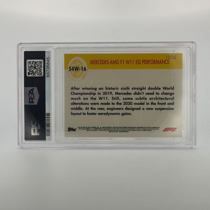 PSA 8 - 10/50 Mercedes AMG #54W-16 - Gold - 2020 Topps chrome F1