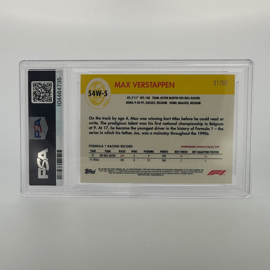PSA 6 - 31/50 Max Verstappen #54W-5 - Gold  - 2020 Topps Chrome F1