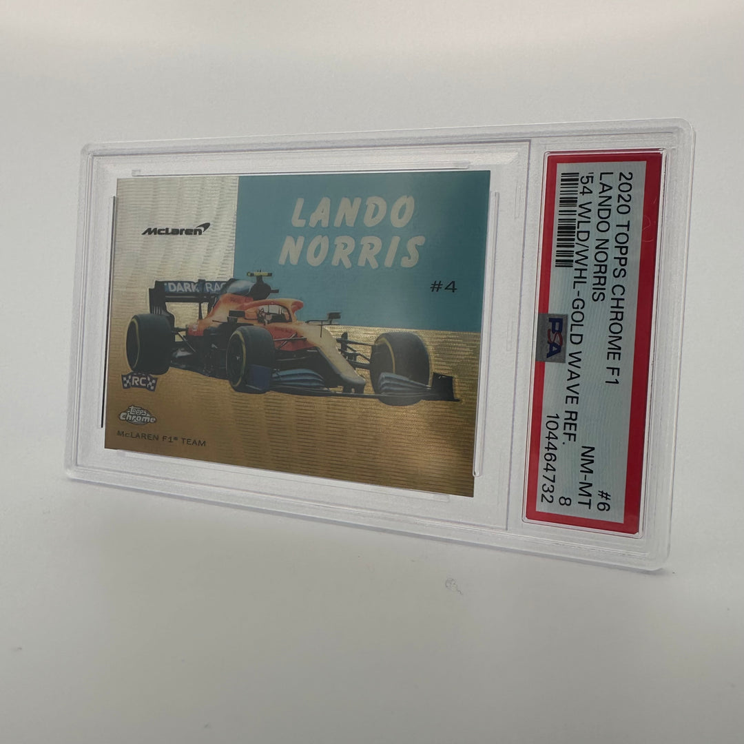 PSA 8 - 22/50 Lando Norris #54W-6 - Gold Wave - 2020 Topps chrome F1