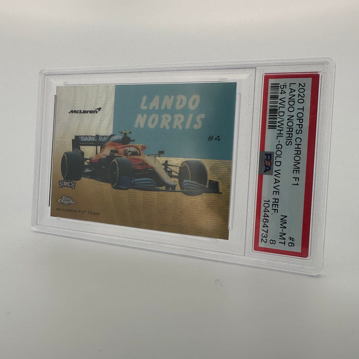 PSA 8 - 22/50 Lando Norris #54W-6 - Gold Wave - 2020 Topps chrome F1