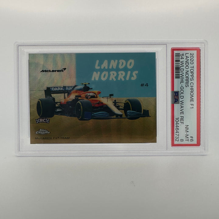 PSA 8 - 22/50 Lando Norris #54W-6 - Gold Wave - 2020 Topps chrome F1