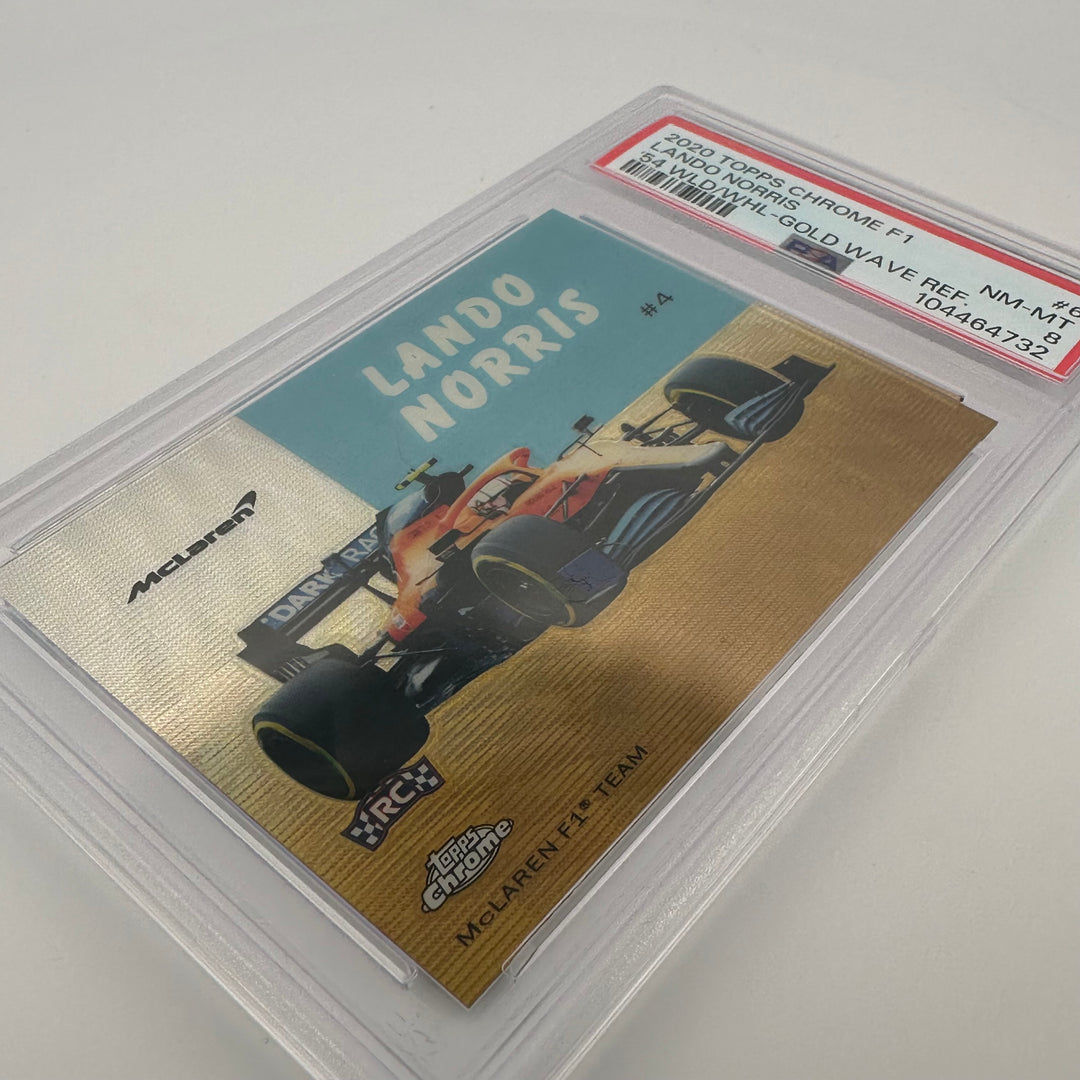 PSA 8 - 22/50 Lando Norris #54W-6 - Gold Wave - 2020 Topps chrome F1