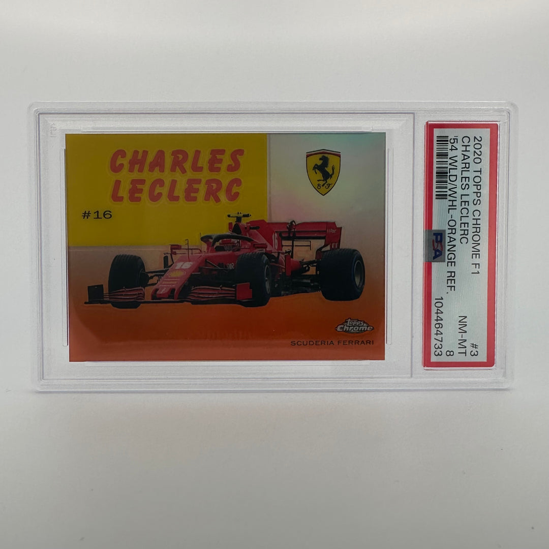 PSA 8 - 12/25 Charles Leclerc #54W-3 - Orange - 2020 Topps chrome F1
