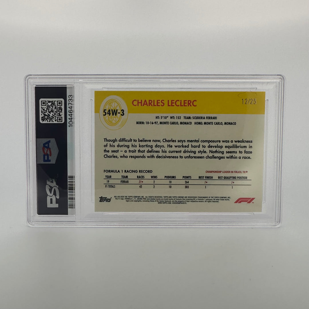 PSA 8 - 12/25 Charles Leclerc #54W-3 - Orange - 2020 Topps chrome F1