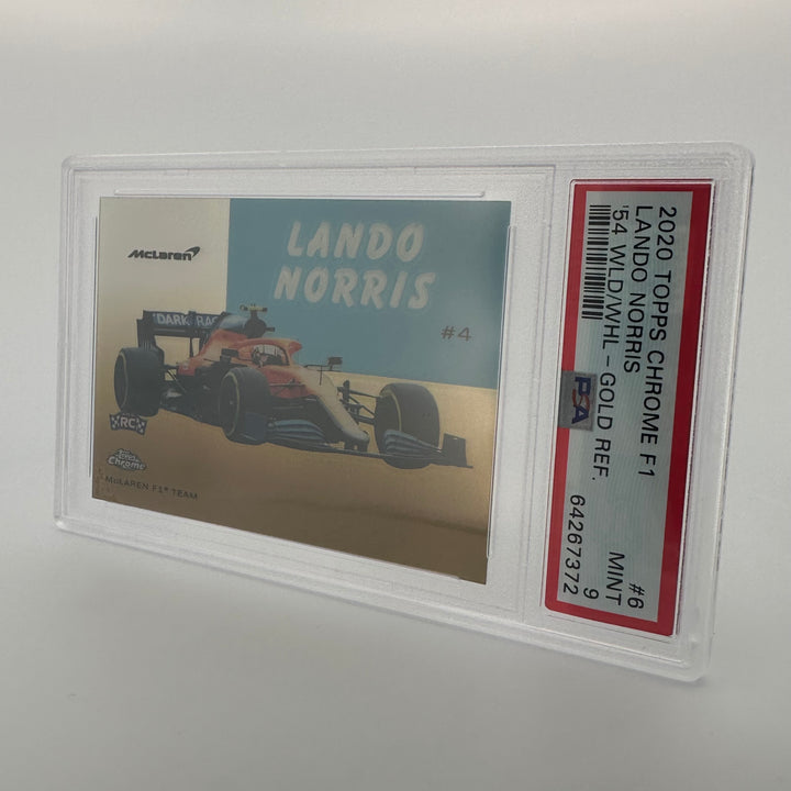 PSA 9 - 11/50 Lando Norris #54W-6 - Gold - 2020 Topps Chrome F1 - Rookie Card