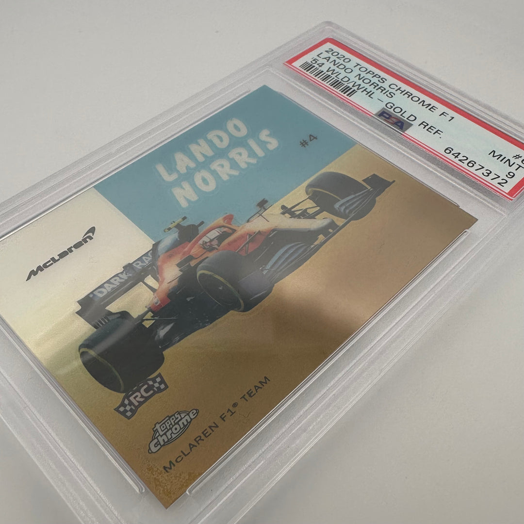 PSA 9 - 11/50 Lando Norris #54W-6 - Gold - 2020 Topps Chrome F1 - Rookie Card