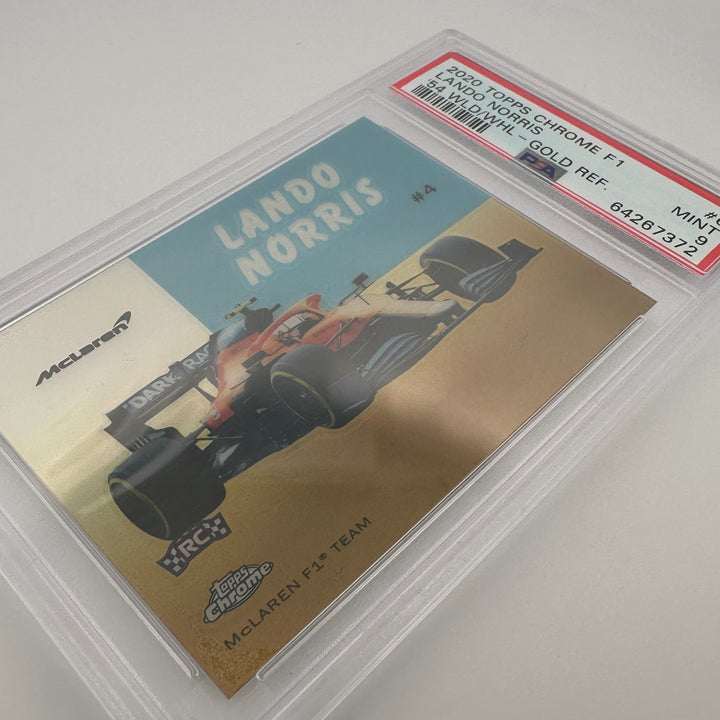 PSA 9 - 11/50 Lando Norris #54W-6 - Gold - 2020 Topps Chrome F1 - Rookie Card