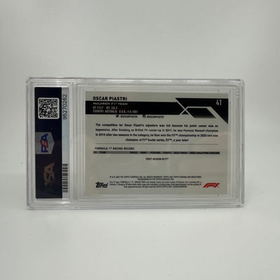 PSA 8 - 07/15 Oscar Piastri #41 - Black & White - Sapphire Edition - 2023 Topps Chrome F1 - Rookie Card