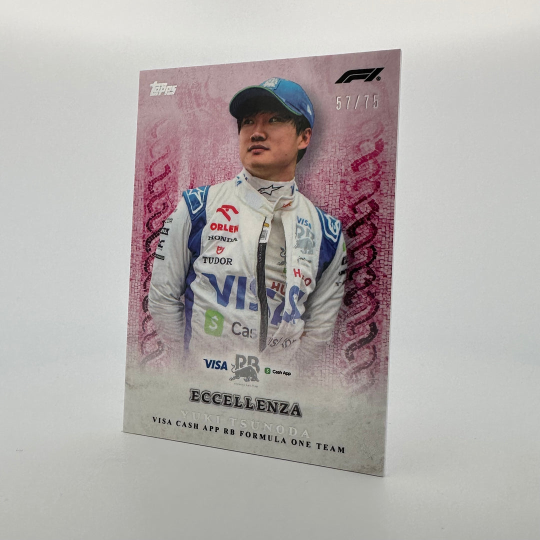 57/75 Yuki Tsunoda - Driver - Pink - 2024 Topps Eccellenza F1