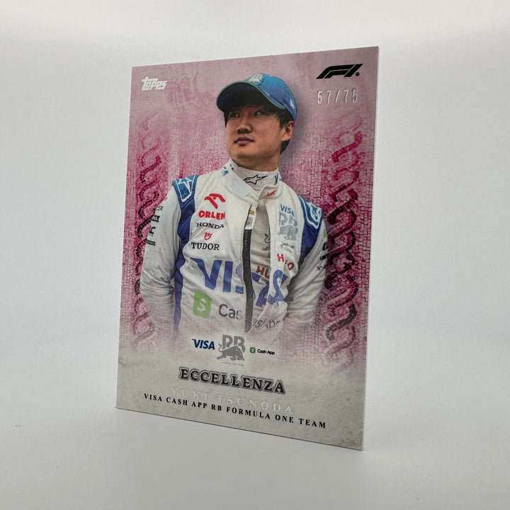 57/75 Yuki Tsunoda - Driver - Pink - 2024 Topps Eccellenza F1