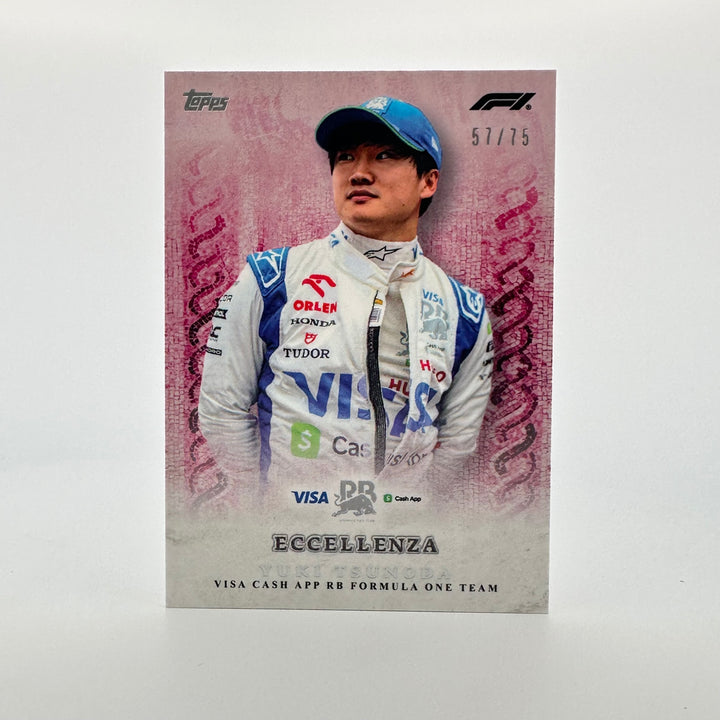 57/75 Yuki Tsunoda - Driver - Pink - 2024 Topps Eccellenza F1