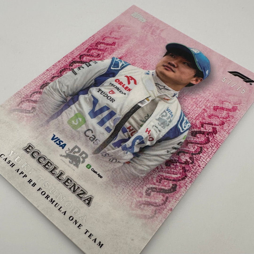 57/75 Yuki Tsunoda - Driver - Pink - 2024 Topps Eccellenza F1